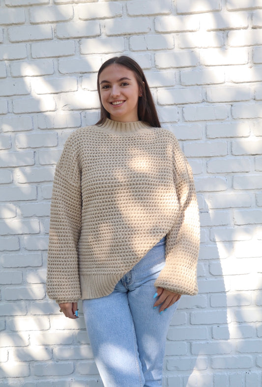 Maya Knitted Beige Sweater